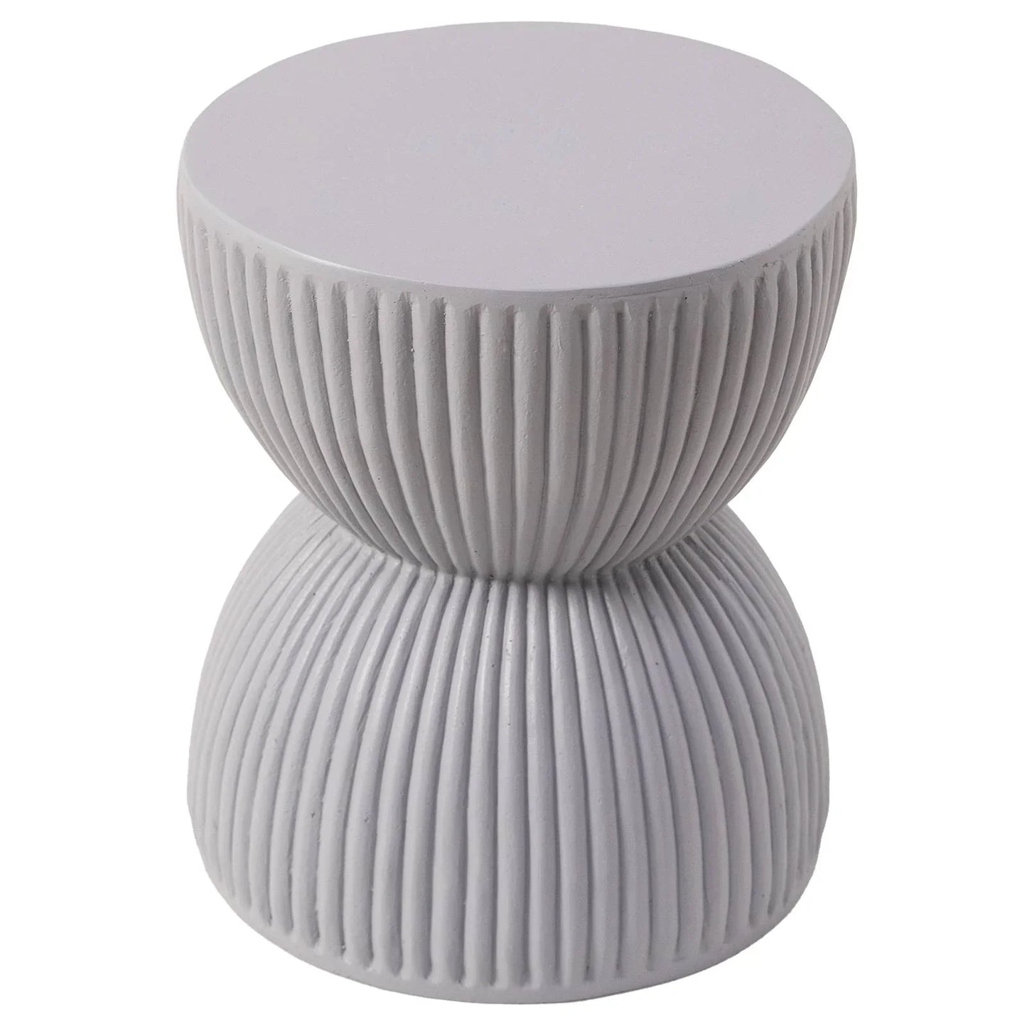 Spire 15" Wide Round Side Fiberstone Table With Hourglass Design - Elax Furniture