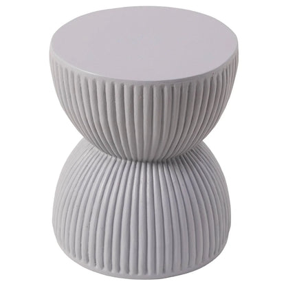 Spire 15" Wide Round Side Fiberstone Table With Hourglass Design - Elax Furniture