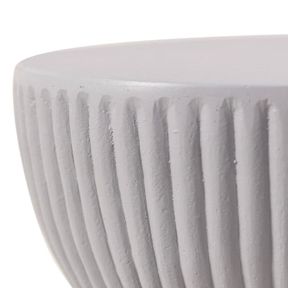 Spire 15" Wide Round Side Fiberstone Table With Hourglass Design - Elax Furniture