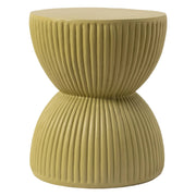 Spire 15" Wide Round Side Fiberstone Table With Hourglass Design - Elax Furniture