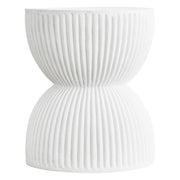 Spire 15" Wide Round Side Fiberstone Table With Hourglass Design - Elax Furniture