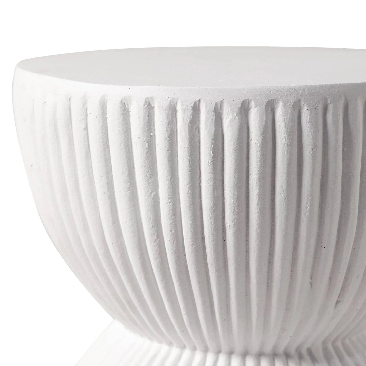 Spire 15" Wide Round Side Fiberstone Table With Hourglass Design - Elax Furniture