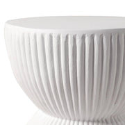 Spire 15" Wide Round Side Fiberstone Table With Hourglass Design - Elax Furniture