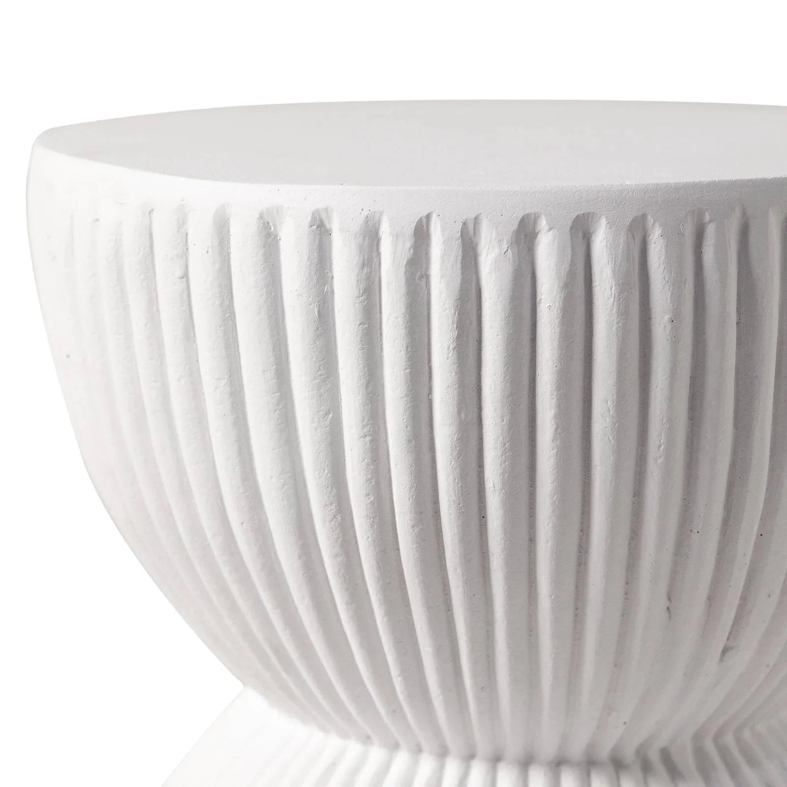 Spire 15" Wide Round Side Fiberstone Table With Hourglass Design - Elax Furniture