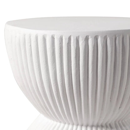 Spire 15" Wide Round Side Fiberstone Table With Hourglass Design - Elax Furniture