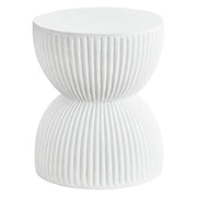 Spire 15" Wide Round Side Fiberstone Table With Hourglass Design - Elax Furniture