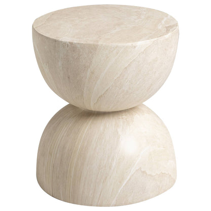 Sage Minimalist Side Table in Fiberstone Hourglass Design Accent Table