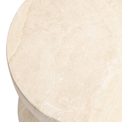 Sage Minimalist Side Table in Fiberstone Hourglass Design Accent Table