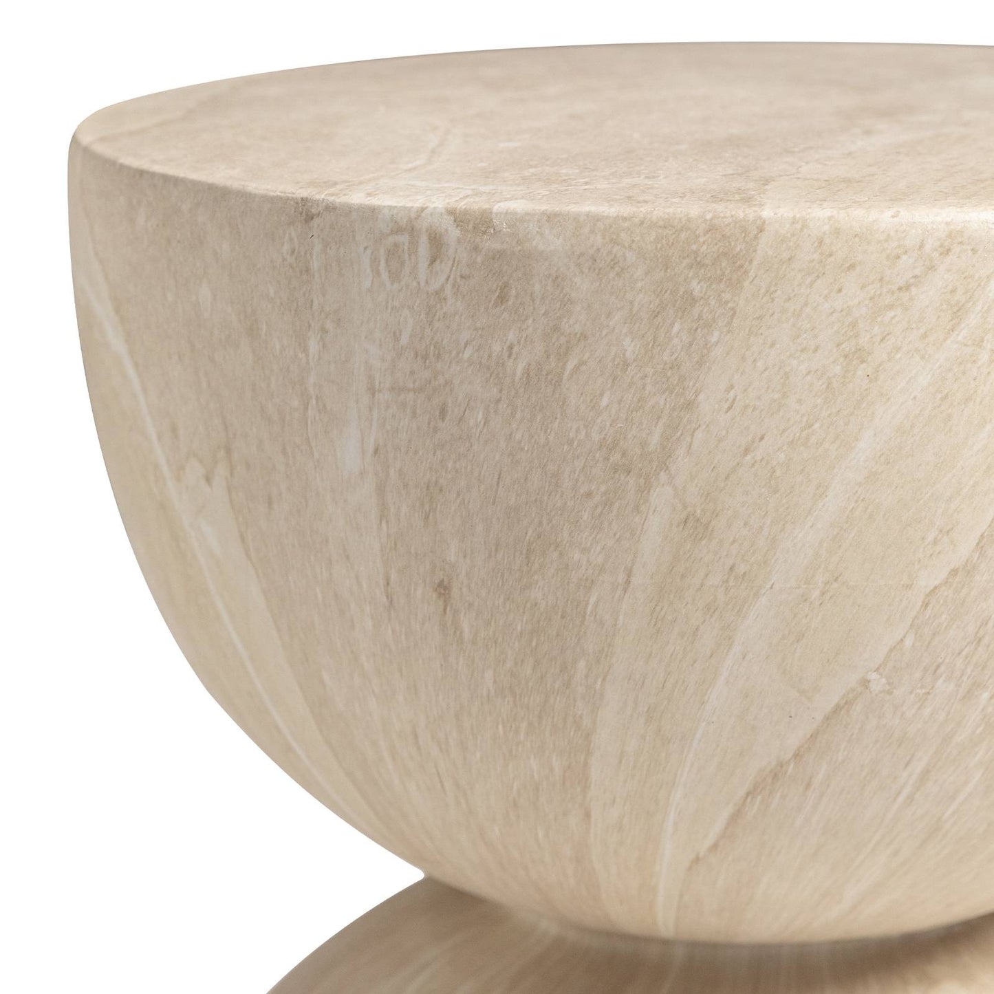 Sage Minimalist Side Table in Fiberstone Hourglass Design Accent Table