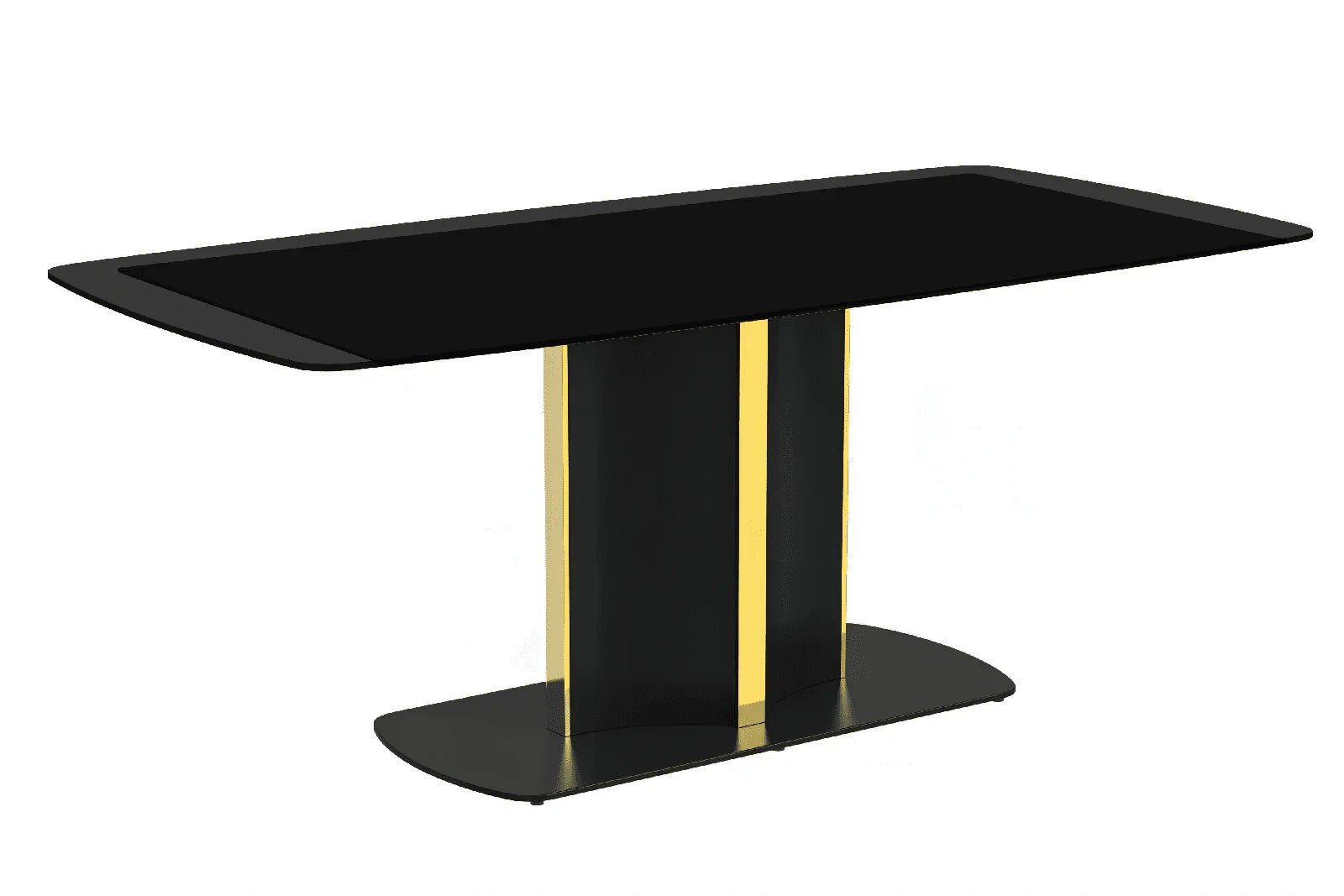 Sylva Rectangular Dining Table with Glass/Sintered Stone Tabletop in Gold Steel - Elax Furniture