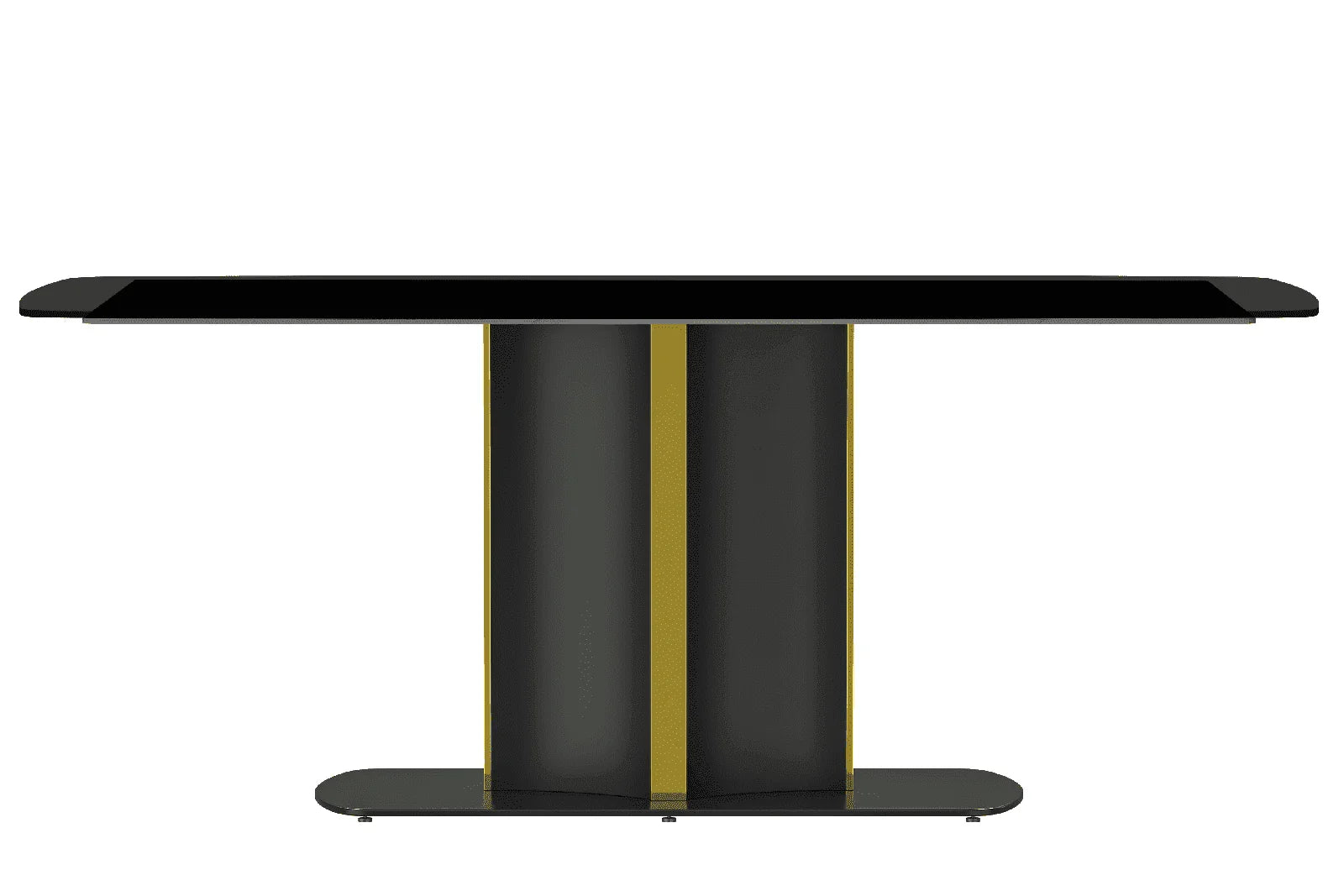 Sylva Rectangular Dining Table with Glass/Sintered Stone Tabletop in Gold Steel - Elax Furniture