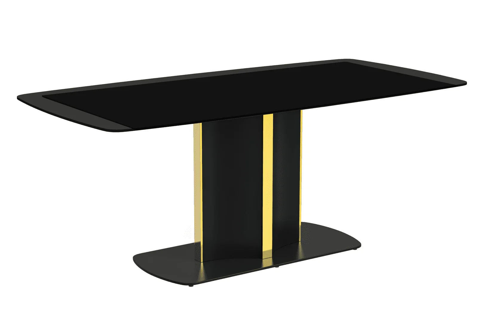 Sylva Rectangular Dining Table with Glass/Sintered Stone Tabletop in Gold Steel - Elax Furniture