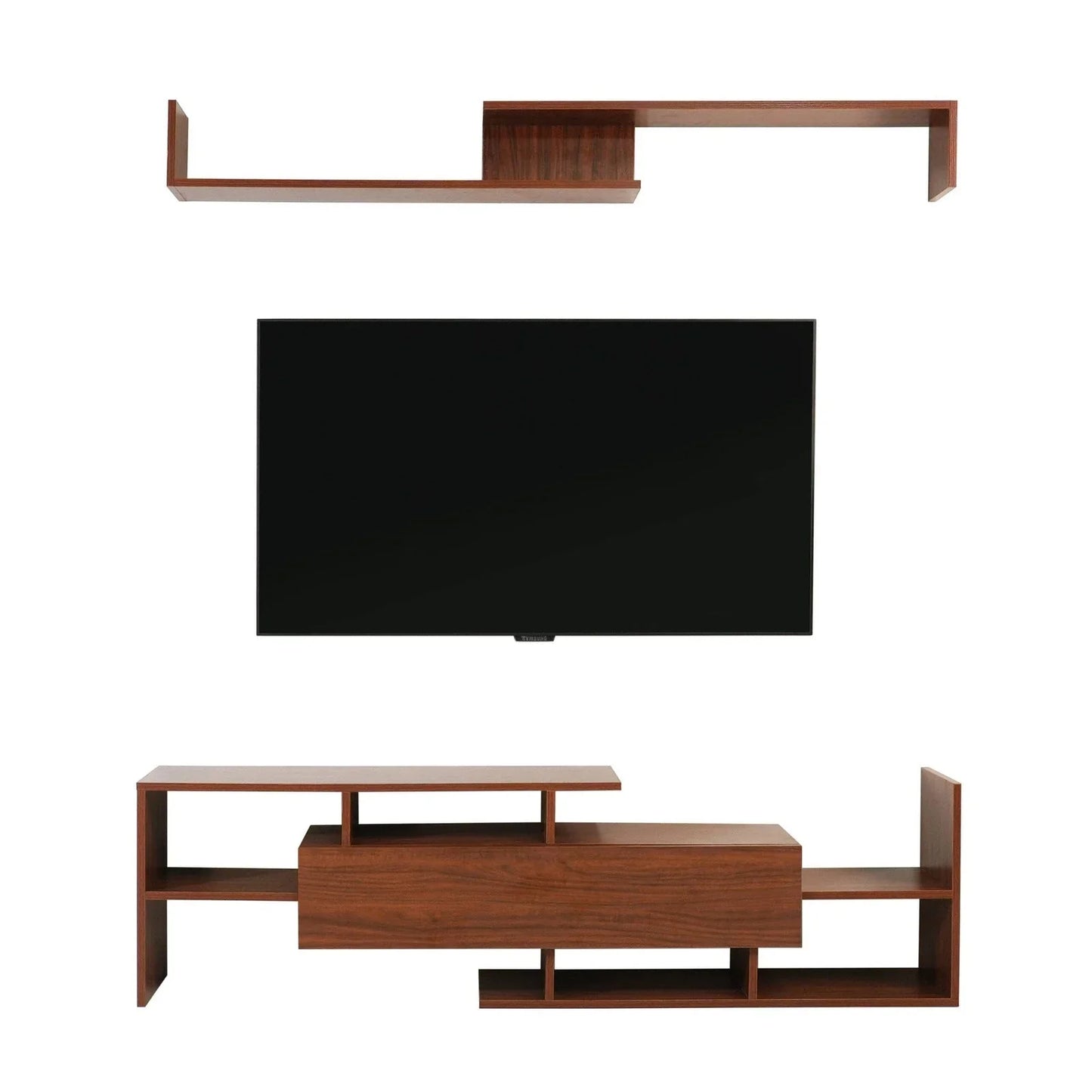 Surrey Modern TV Stand with MDF Shelves and Bookcase for Living Room - Elax Furniture