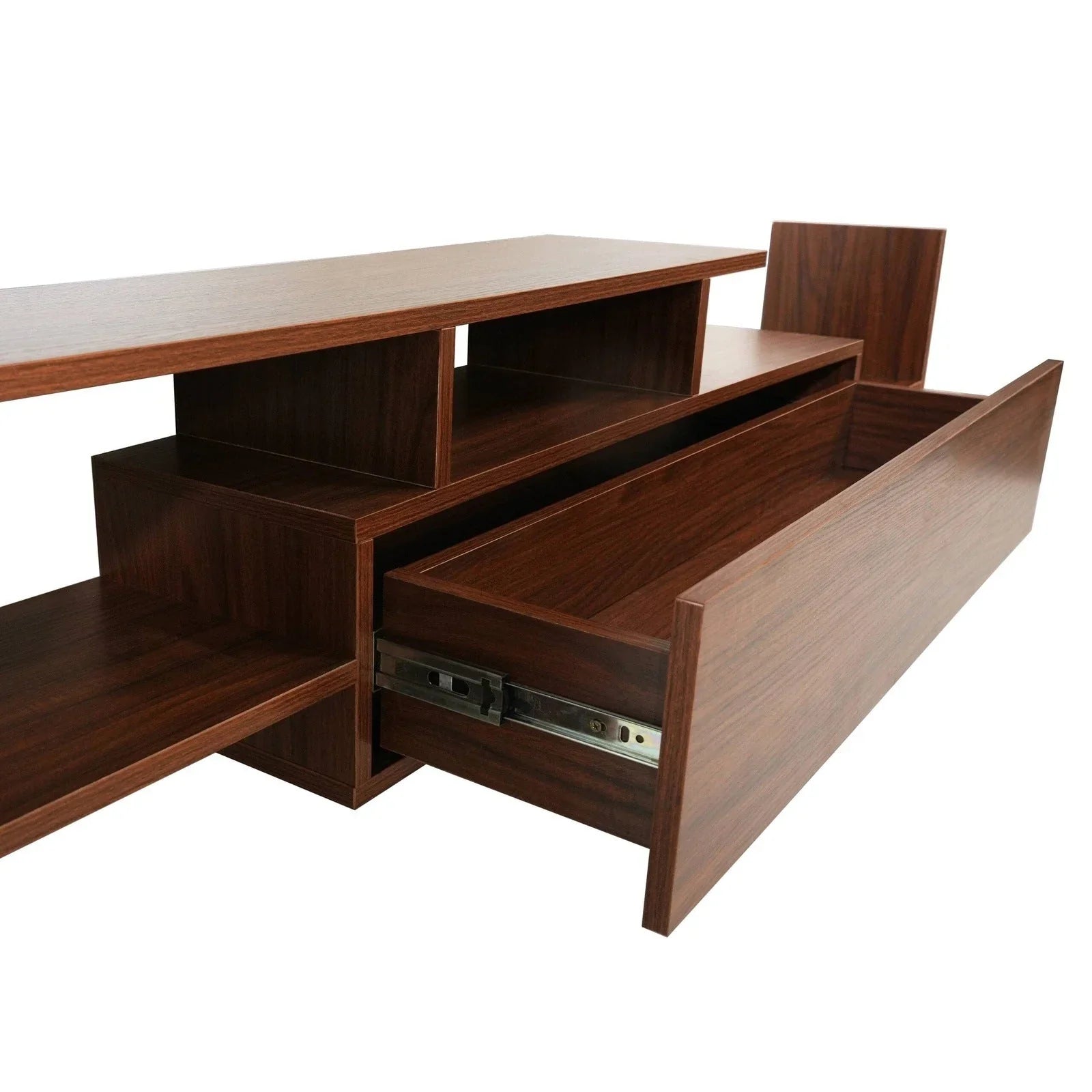 Surrey Modern TV Stand with MDF Shelves and Bookcase for Living Room - Elax Furniture