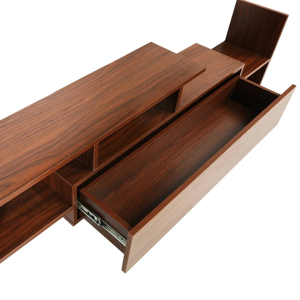 Surrey Modern TV Stand with MDF Shelves and Bookcase for Living Room - Elax Furniture
