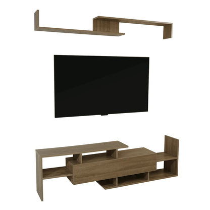 Surrey Modern TV Stand with MDF Shelves and Bookcase for Living Room - Elax Furniture