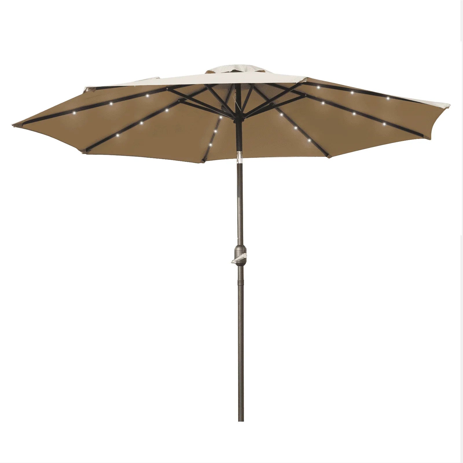 Sierra 9' Outdoor Patio Tilt Market Umbrella with Solar LED Lights - Elax Furniture