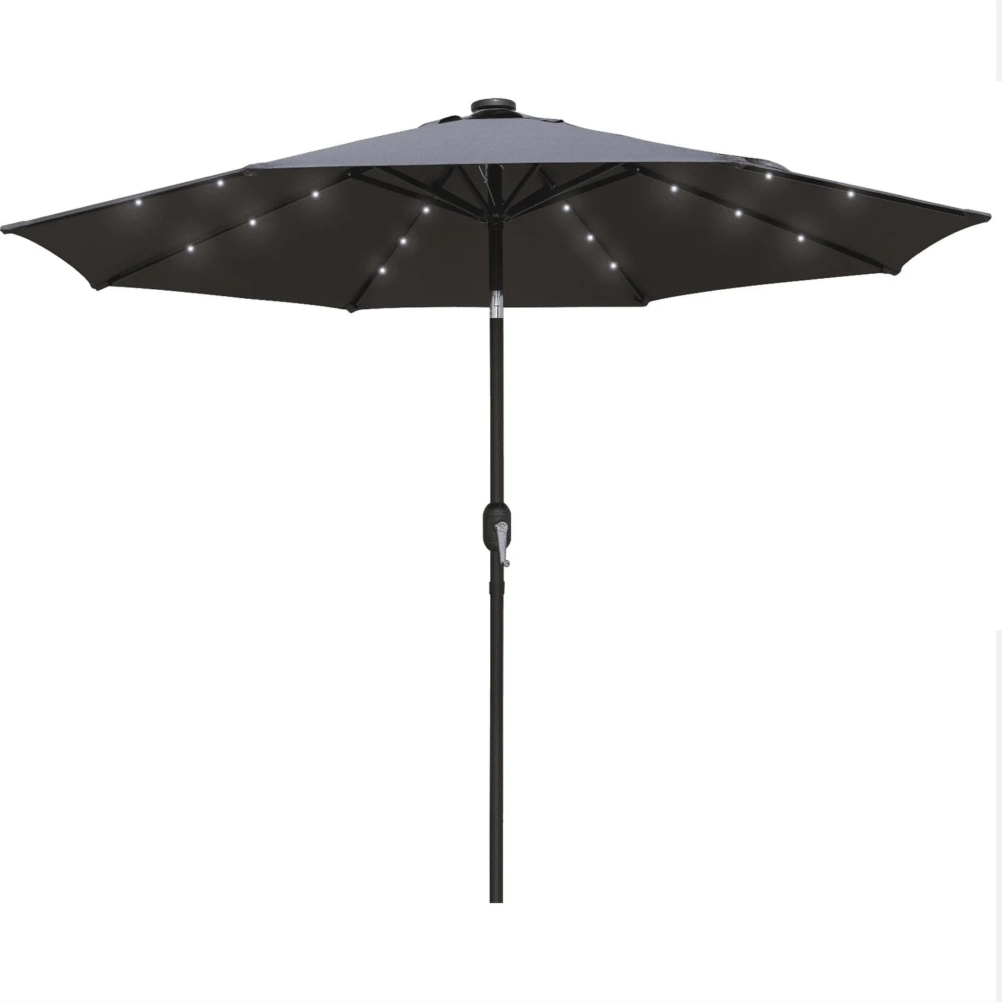 Sierra 9' Outdoor Patio Tilt Market Umbrella with Solar LED Lights - Elax Furniture