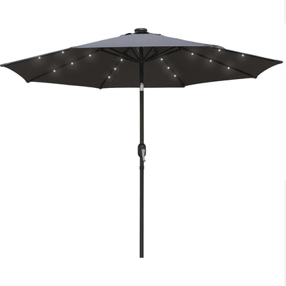 Sierra 9' Outdoor Patio Tilt Market Umbrella with Solar LED Lights - Elax Furniture