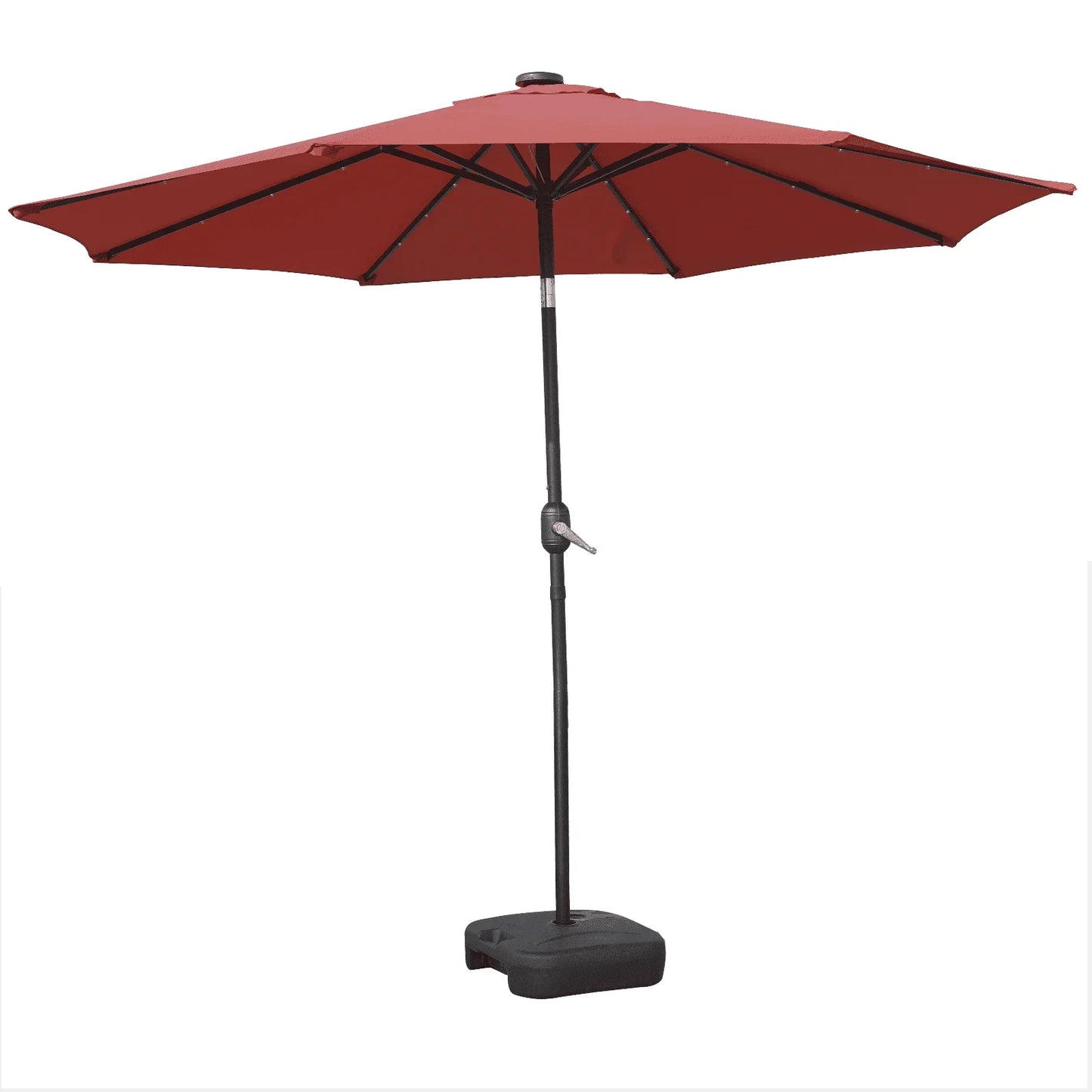 Sierra 9' Outdoor Patio Tilt Market Umbrella with Solar LED Lights - Elax Furniture