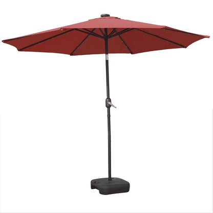Sierra 9' Outdoor Patio Tilt Market Umbrella with Solar LED Lights - Elax Furniture