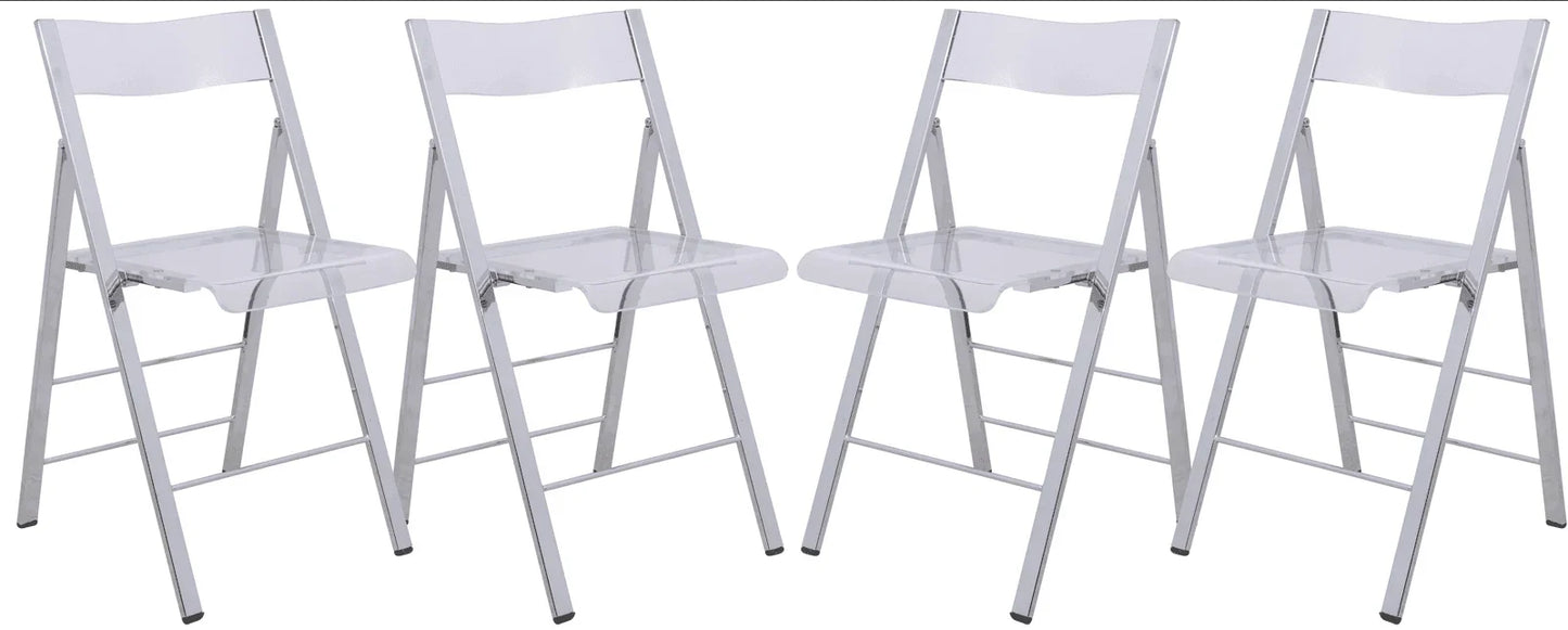 Menno Modern Acrylic Folding Chair - Elax Furniture