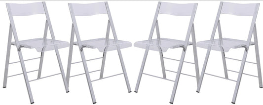 Menno Modern Acrylic Folding Chair - Elax Furniture