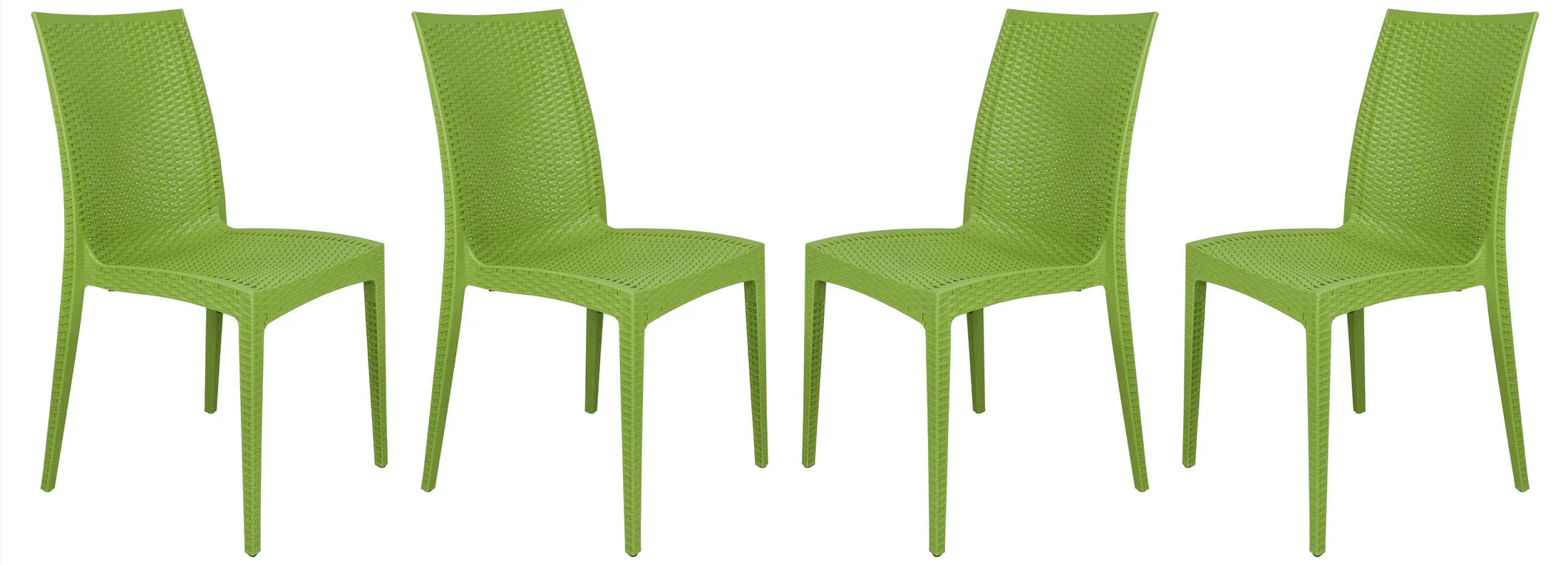 Mace Patio Outdoor Dining Chair with Weave Design in Polypropylene Set of 4 - Elax Furniture