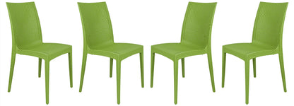 Mace Patio Outdoor Dining Chair with Weave Design in Polypropylene Set of 4 - Elax Furniture