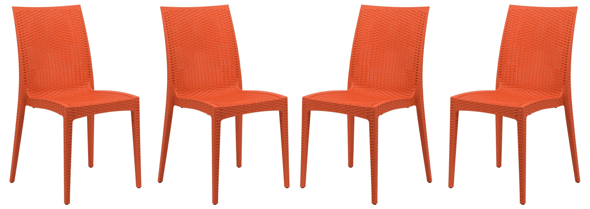 Mace Patio Outdoor Dining Chair with Weave Design in Polypropylene Set of 4 - Elax Furniture