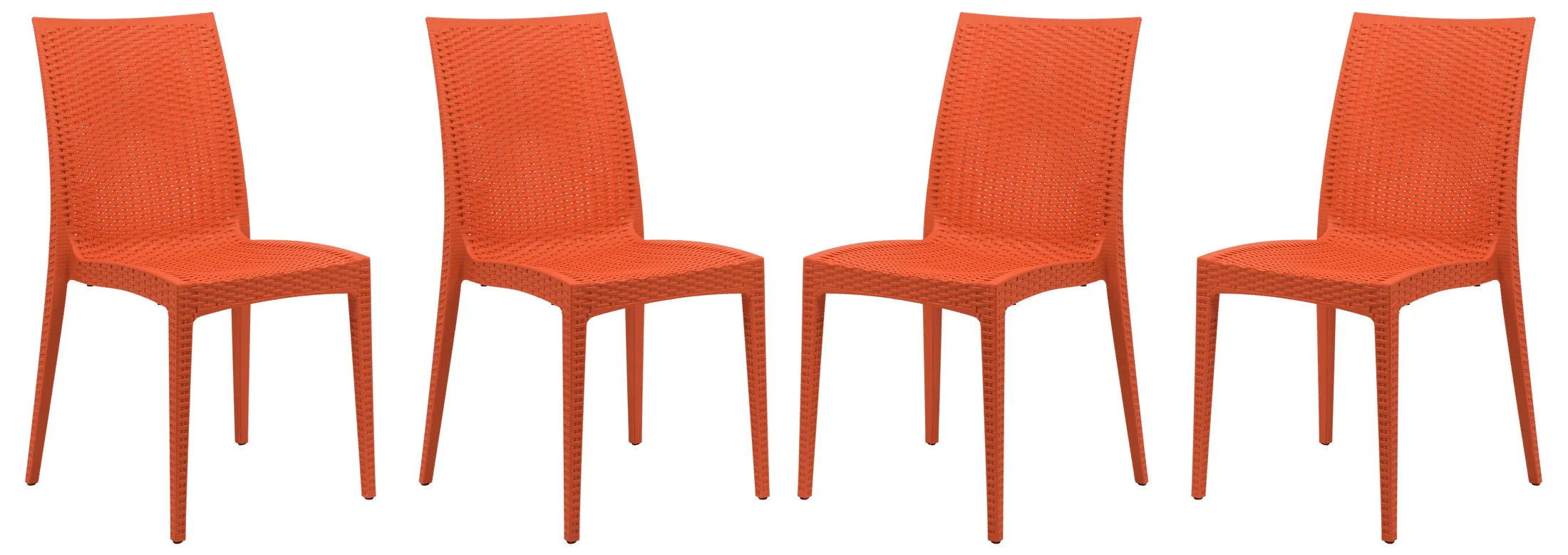 Mace Patio Outdoor Dining Chair with Weave Design in Polypropylene Set of 4 - Elax Furniture