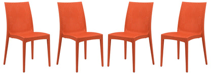 Mace Patio Outdoor Dining Chair with Weave Design in Polypropylene Set of 4 - Elax Furniture