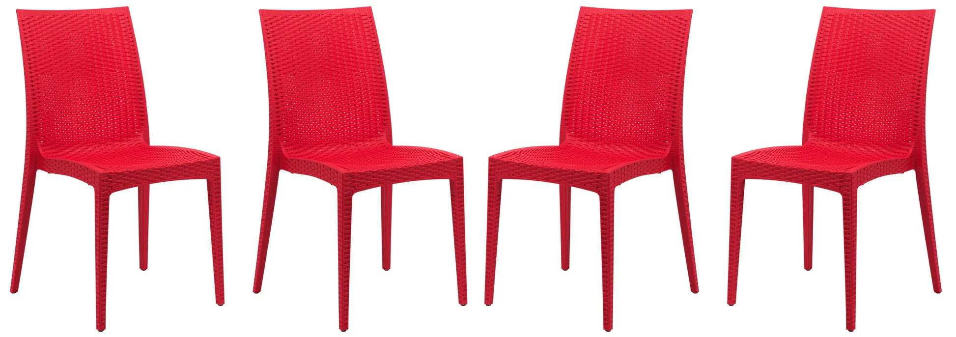 Mace Patio Outdoor Dining Chair with Weave Design in Polypropylene Set of 4 - Elax Furniture