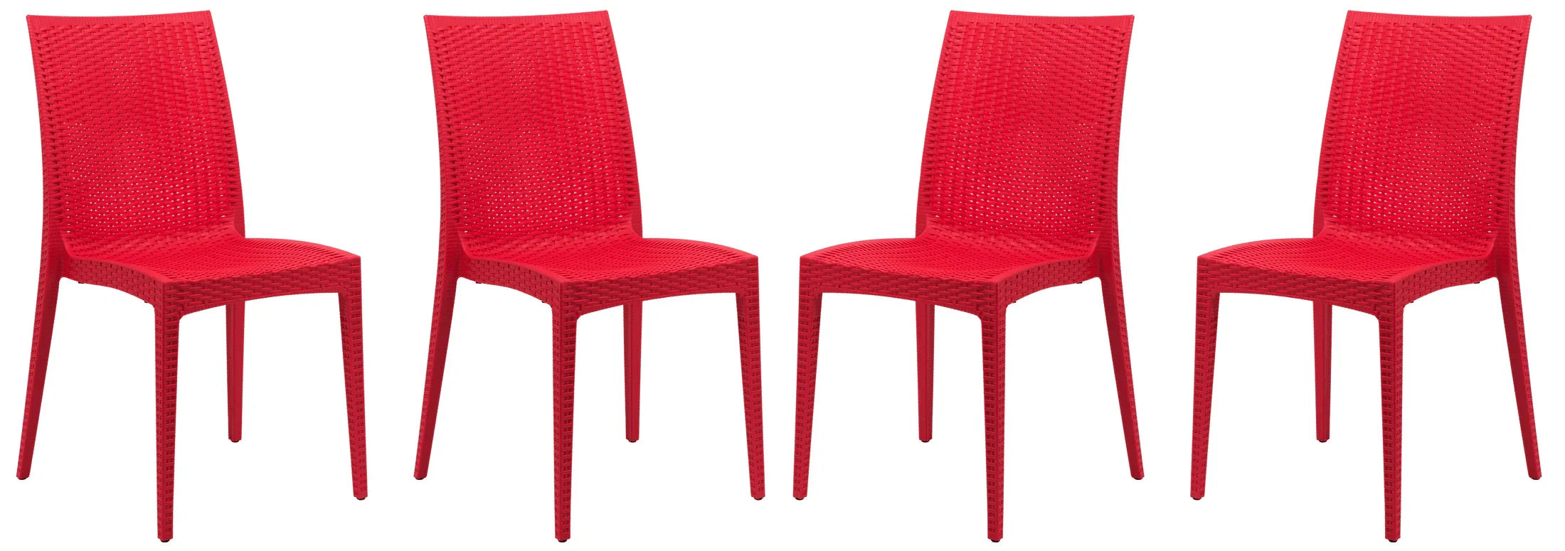 Mace Patio Outdoor Dining Chair with Weave Design in Polypropylene Set of 4 - Elax Furniture