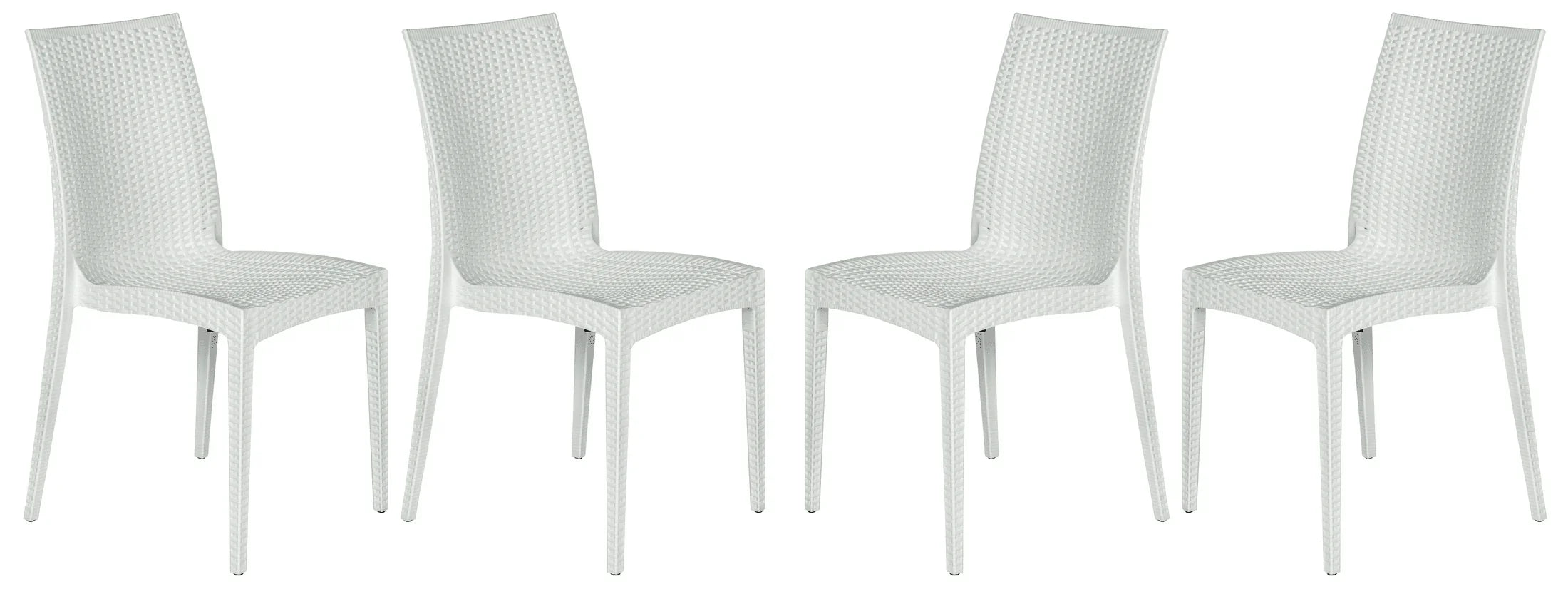 Mace Patio Outdoor Dining Chair with Weave Design in Polypropylene Set of 4 - Elax Furniture