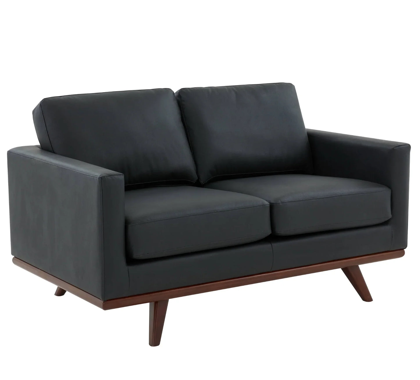 Birch Wood Base Leather/Mesh Loveseat - Chester Collection