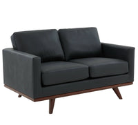 Birch Wood Base Leather/Mesh Loveseat - Chester Collection