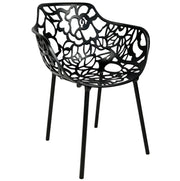 Devon Stackable Aluminum Outdoor Dining Armchairs with Flower Design