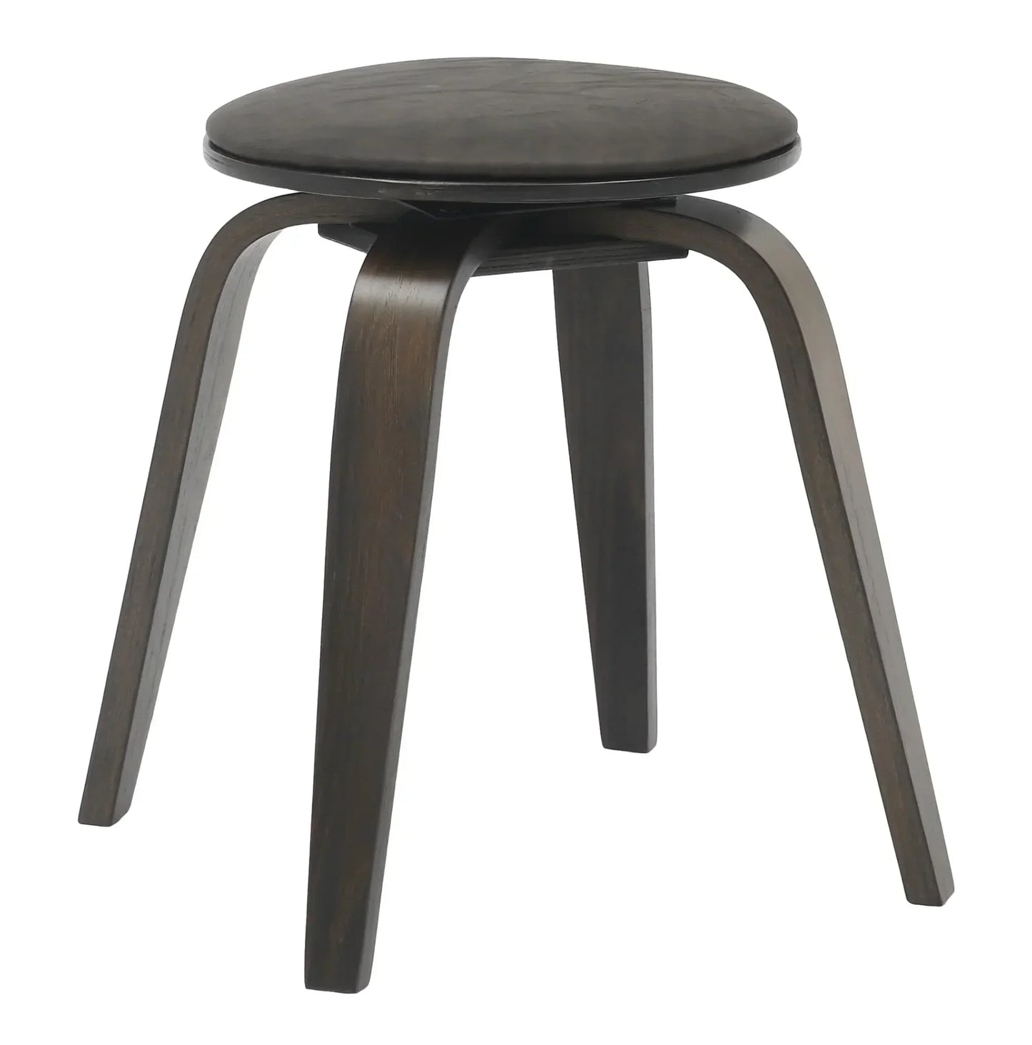 Pelya Mordern Wooden Dining Stool With Walnut Color Frame