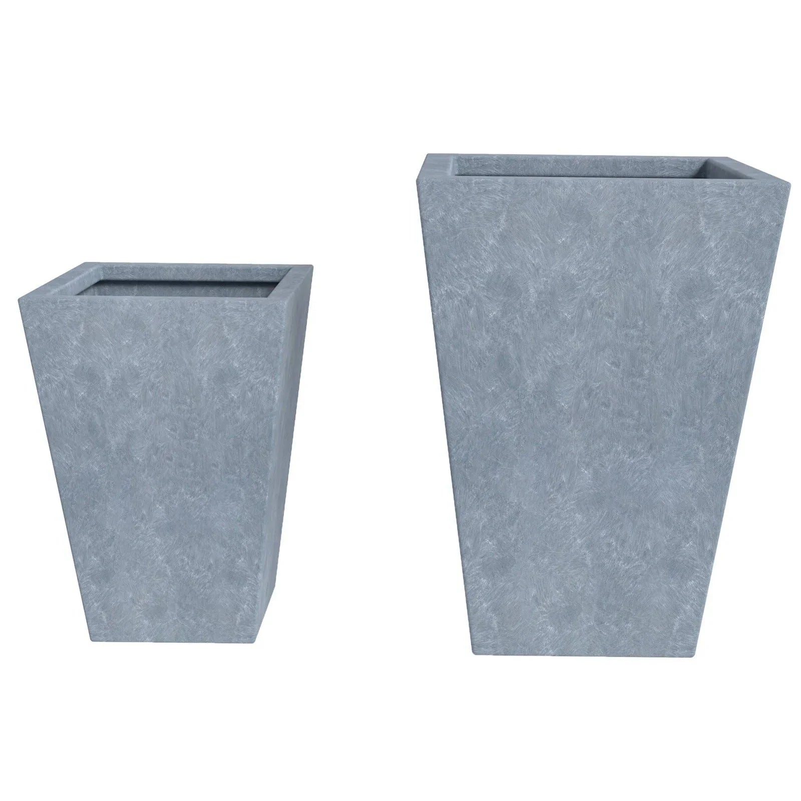 Serene Modern Fiberstone and Clay Tapered Square Planter Pot with Drainage Holes - Elax Furniture