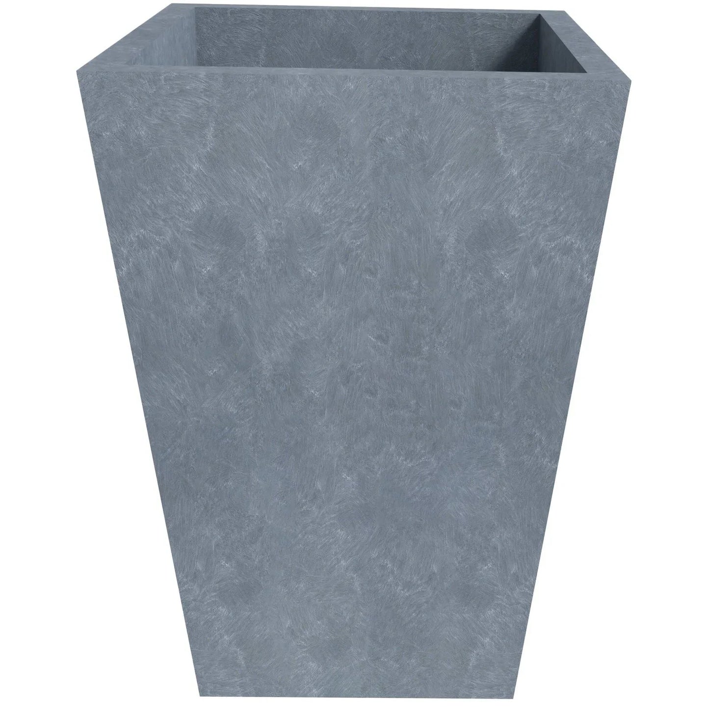 Serene Modern Fiberstone and Clay Tapered Square Planter Pot with Drainage Holes - Elax Furniture
