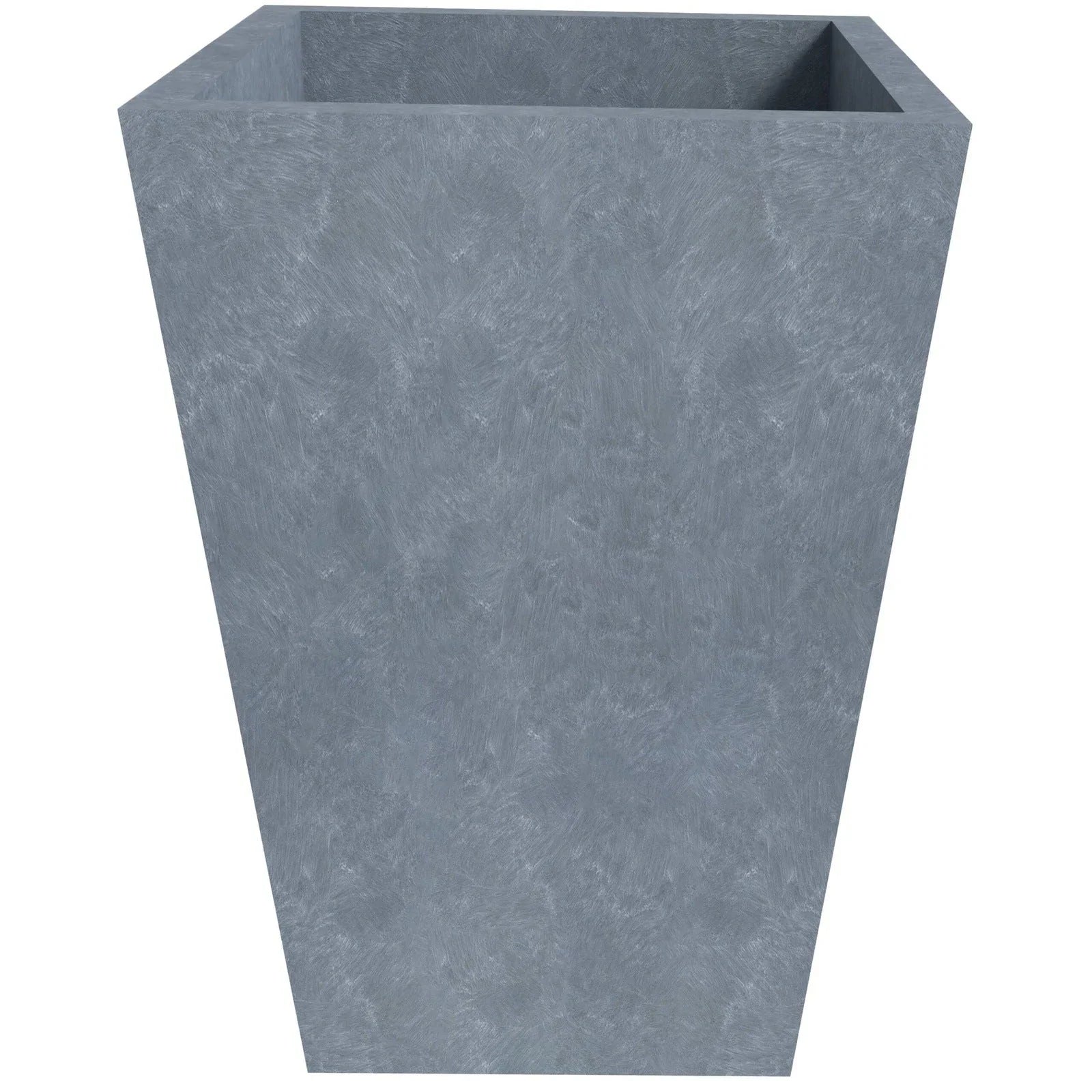 Serene Modern Fiberstone and Clay Tapered Square Planter Pot with Drainage Holes - Elax Furniture