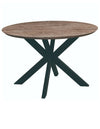 Ravenna 47-Inch Solid Wood Round Dining Table X-Shape Metal Legs