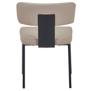 Teres Dining Chair with Leather Upholstery and Steel Legs