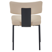 Teres Dining Chair with Leather Upholstery and Steel Legs