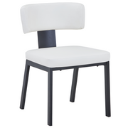 Teres Dining Chair with Leather Upholstery and Steel Legs