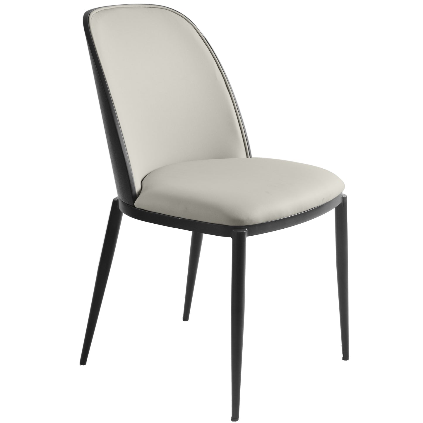 Tule Dining Side Chair with Upholstered Seat and Powder-Coated Steel Frame