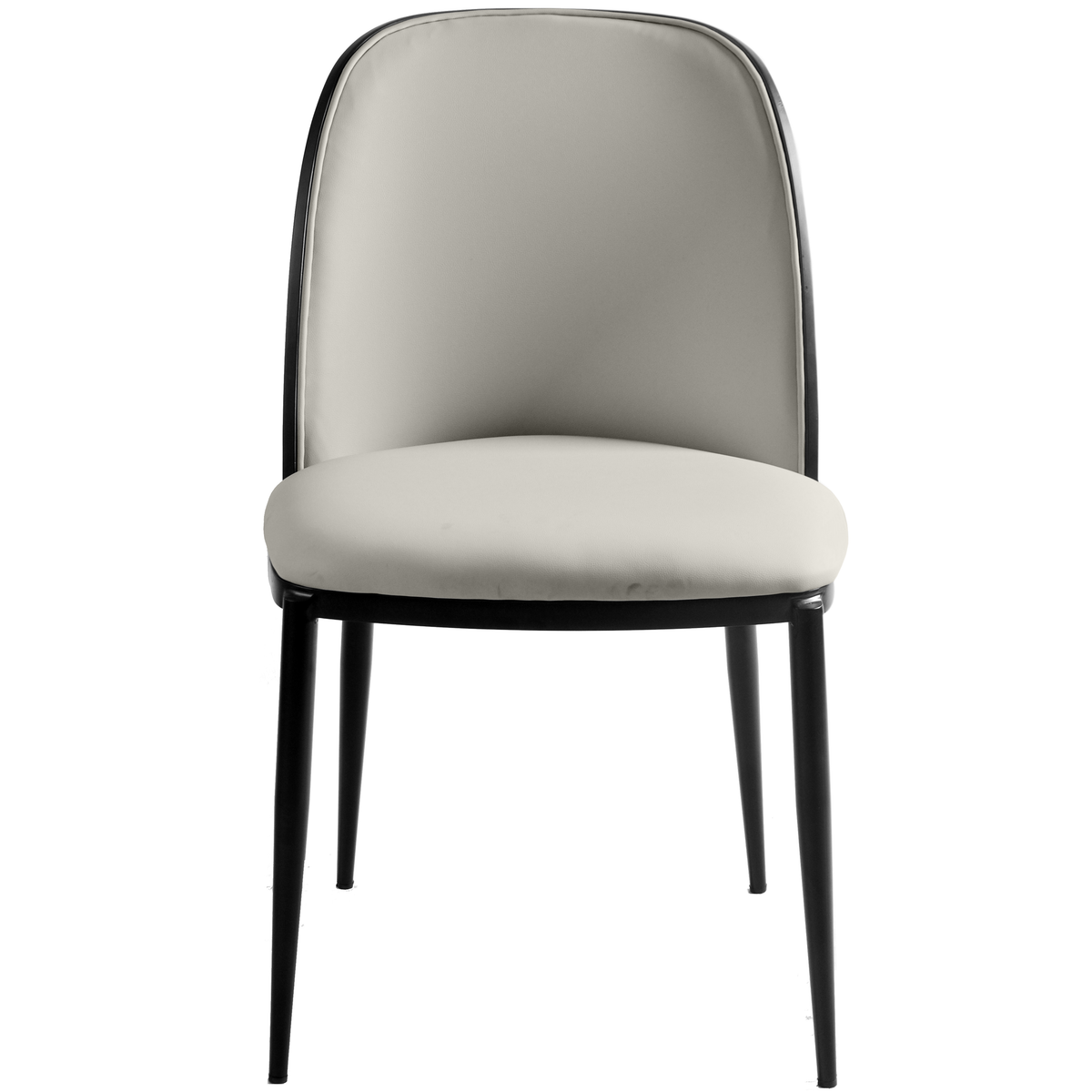 Tule Dining Side Chair with Upholstered Seat and Powder-Coated Steel Frame Black Black Platinum Blue Dining Chair Leisuremod