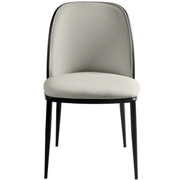 Tule Dining Side Chair with Upholstered Seat and Powder-Coated Steel Frame Black Black Platinum Blue Dining Chair Leisuremod