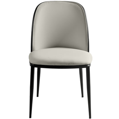 Tule Dining Side Chair with Upholstered Seat and Powder-Coated Steel Frame Set of 2